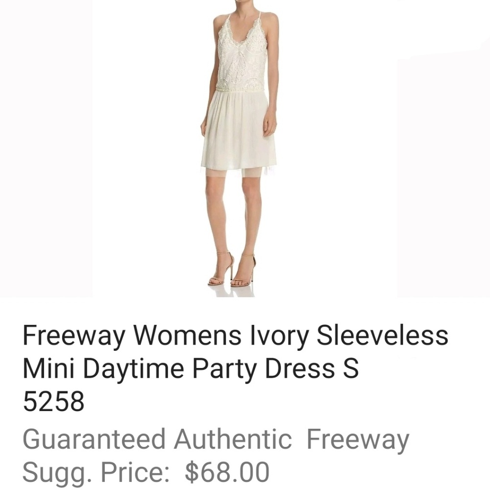 NWT FREEWAY Stunning lace & Layered chiffon strappy dress S $68 - Picture 4 of 5